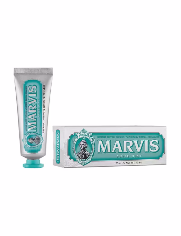 خمیردندان Marvis Anise 25 ml با طعم کلاسیک انیسون و بسته‌بندی لوکس ایتالیایی