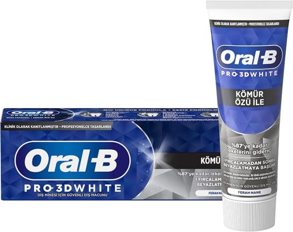خمیردندان اورال بی Oral-B 3D White Charcoal سفید کننده حاوی زغال فعال