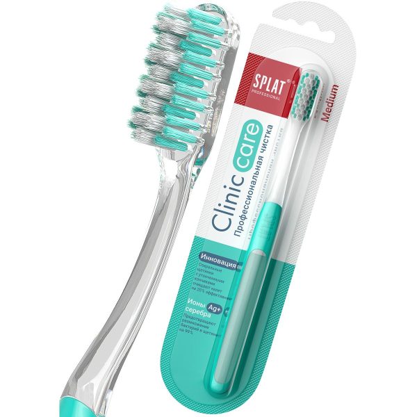 مسواک اسپلت Clinical Care Medium با الیاف مارپیچی Innovation Spiral Bristles و یون نقره