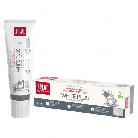 خمیر دندان اسپلت SPLAT Professional White Plus سفیدکننده و محافظ مینای دندان 100 میلی‌لیتر