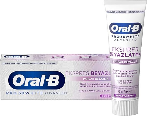خمیردندان اورال بی Oral-B 3D White Advanced Express Whitening برای سفیدکنندگی و حذف لکه‌های سطحی دندان